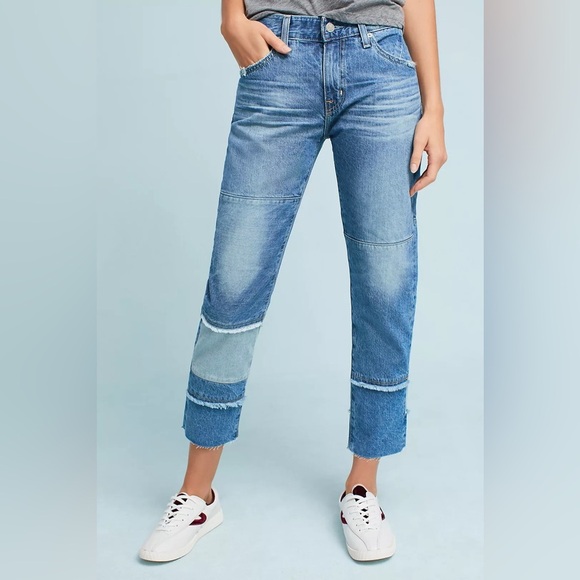 AG Adriano Goldschmied jeans The Ex-Boyfriend slouchy Slim patchwork womens 26 - Picture 8 of 9